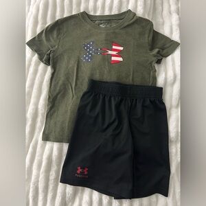 Under Armour Boys 2-Piece Outfit – Freedom Logo Tee & Shorts Set